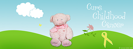 Cure Childhood Cancer Teddy Bear and Ribbon Facebook Cover