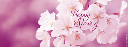 Happy Spring - Spring Blossoms Facebook Cover