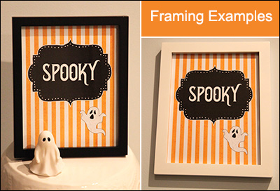 Framing examples for Kate.net printable Halloween signs and pictures
