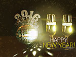 Happy New Year 2016 Champagne and Disco Ball Wallpaper