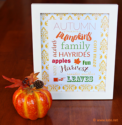 Autumn Words Printable 2015A