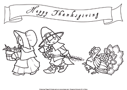 Little Pilgrims Coloring Page